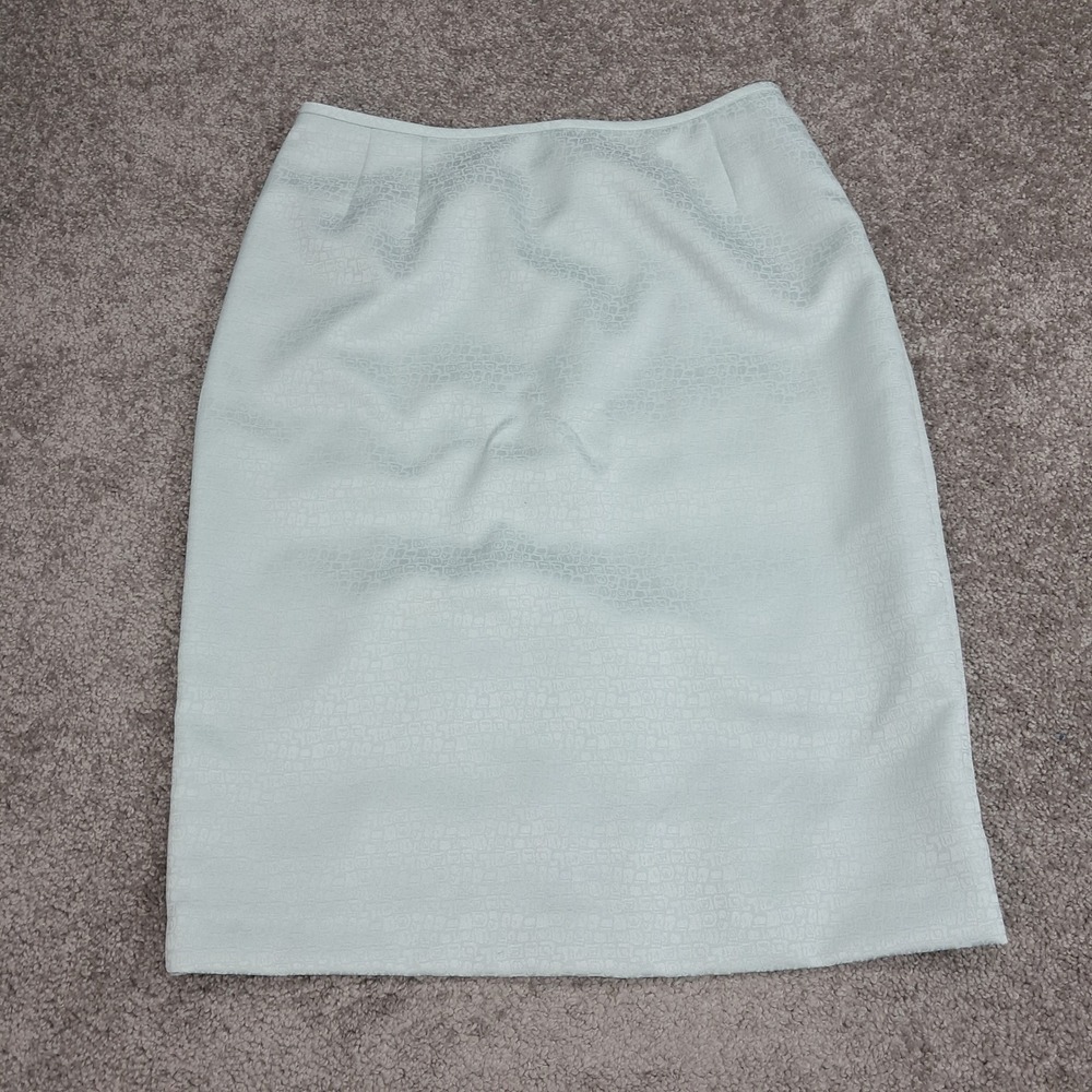 Collections for Le Suit Mint Green Jacquard Pencil Skirt Textured Professional